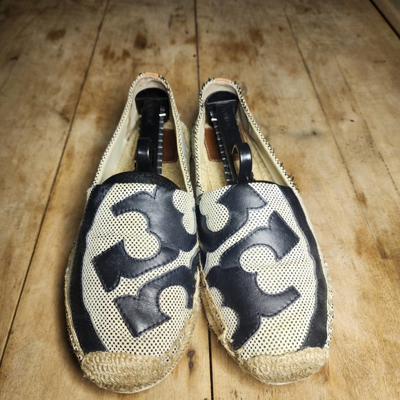 TORY BURCH sz 8.5 Lonnie Espadrille Navy Blue fixable damage - Picture 3 of 9